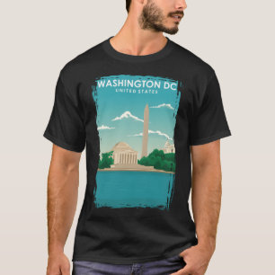 Camiseta Poster de viagens Retroativo Mínimo do Washington 