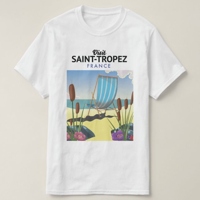 Camiseta poster de viagens santo Tropez França (Frente do Design)