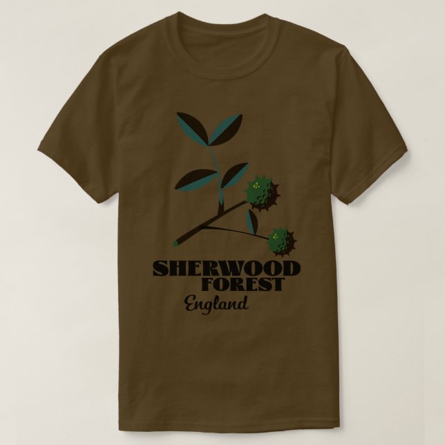 Camiseta Poster de viagens Sherwood Forest England (Frente do Design)