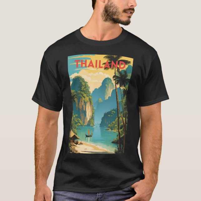 Camiseta Poster de viagens tradicional da Tailândia (Frente)