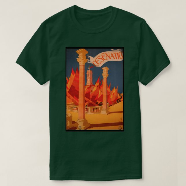 Camiseta Poster de viagens vintage Cesenatico (Frente do Design)