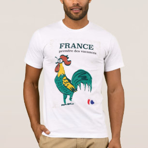 Camiseta Poster de viagens vintage de cockerel França