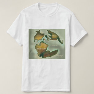Camiseta Poster de Viagens vintage de Mapa Jurássico.
