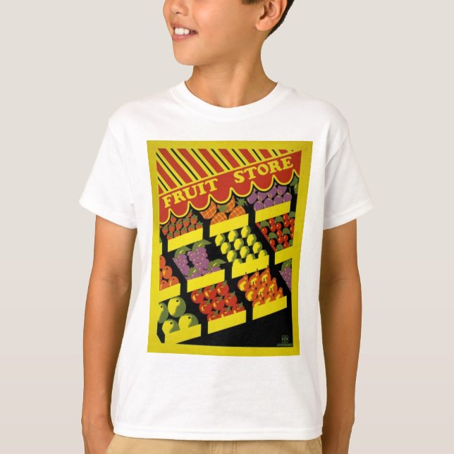 Camiseta Poster de WPA da loja da fruta - (Frente)