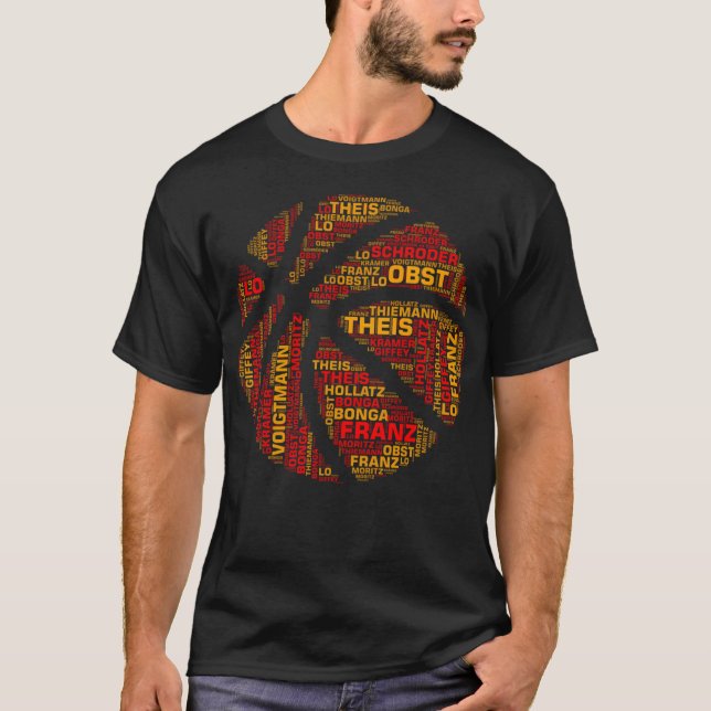 Camiseta Pôster do Campeonato Mundial de Basquete da Aleman (Frente)