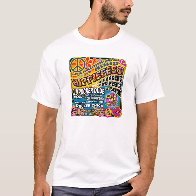 Camiseta Poster do concerto de Hippiefest (Frente)