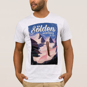 Camiseta Poster do esqui do vintage de Sölden Áustria