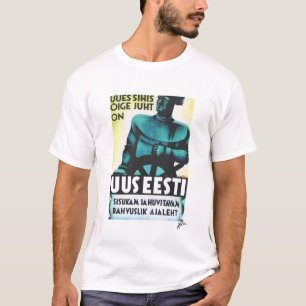 Camiseta Poster do jornal de Uus Eesti "Estónia nova" -