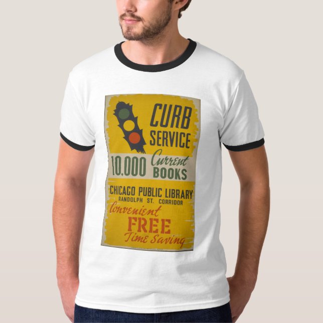 Camiseta Poster do serviço do freio da biblioteca pública (Frente)