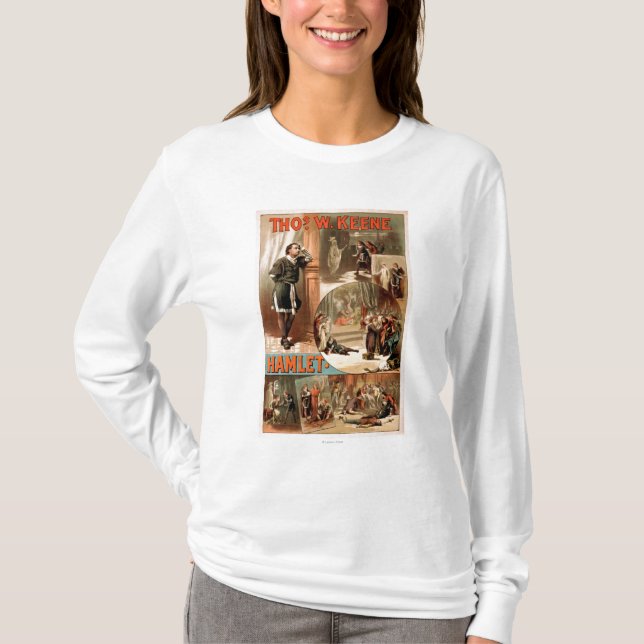 Camiseta Poster do teatro de William Shakespeare "Hamlet" (Frente)