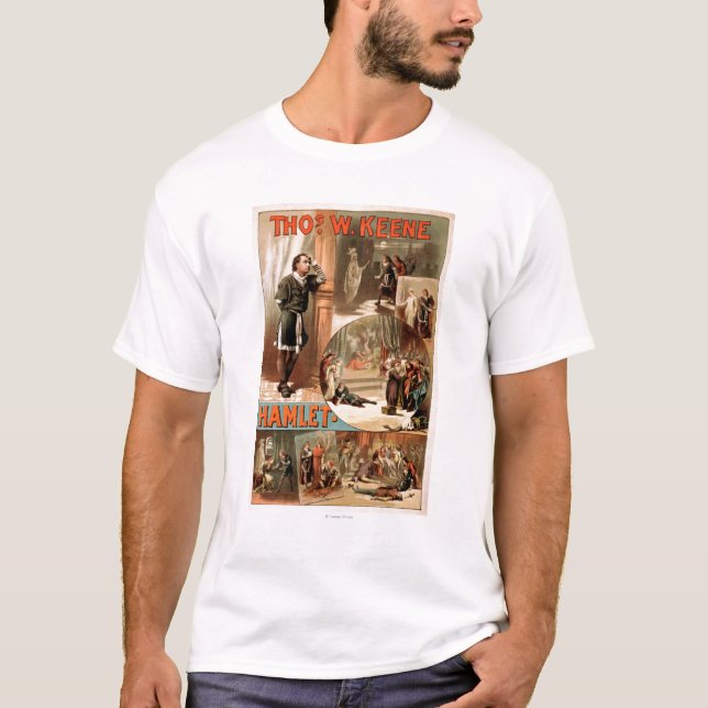 Camiseta Poster do teatro de William Shakespeare "Hamlet" (Frente)