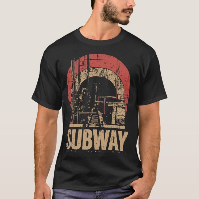 Camiseta POSTER do túnel de transporte urbano de metrô | Re (Frente)