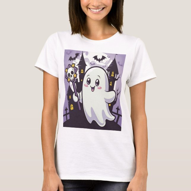Camiseta Poster elegante e alegre com uma guinada (Frente)