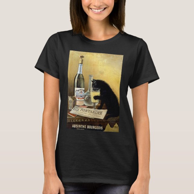 Camiseta poster francês retrô "absinho burguês" (Frente)
