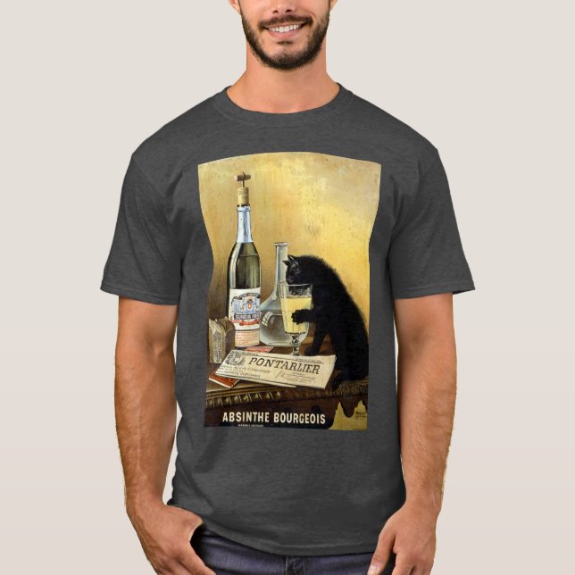 Camiseta poster francês retrô "absinho burguês" (Frente)