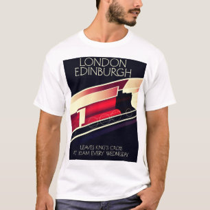 Camiseta Poster locomotivo do estilo do vintage de Londres