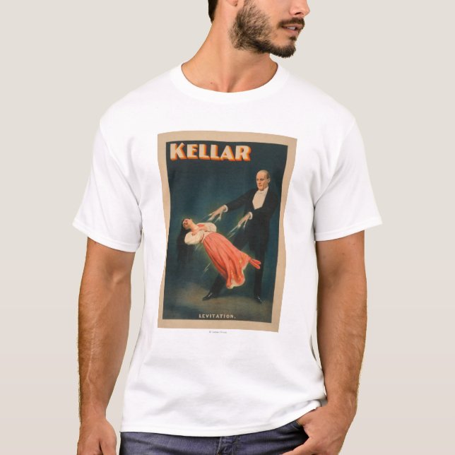 Camiseta Poster mágico #2 da levitação de Kellar (Frente)