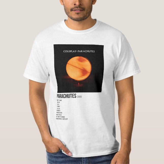 Camiseta poster mínimo dos paraquedas do álbum (Frente)