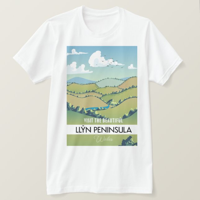 Camiseta Poster na Península Wales. (Frente do Design)