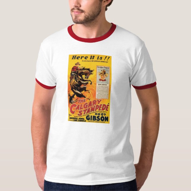 Camiseta Poster ocidental do filme silencioso de Gibson (Frente)