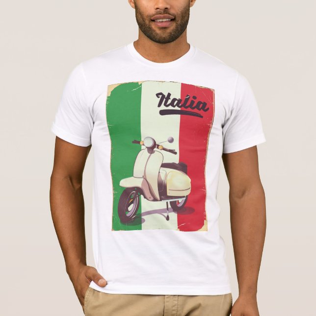Camiseta Poster Patinete de Viagens vintage Italia (Frente)