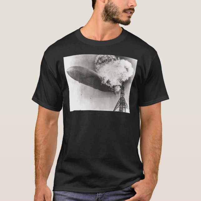 Camiseta poster Premium Scoop do Balão Hindenburg (Frente)