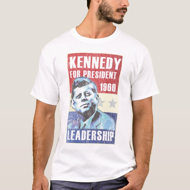 Camiseta Poster presidencial histórico de John F. Kennedy (Frente)