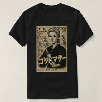 CAMISETA POSTER PRETO DO FILME BW DO GODDOMAZA SAMURAI