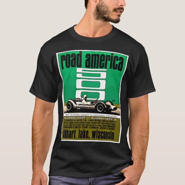 Camiseta Poster - Road America 500 Race, Elkhart Lake (Frente)