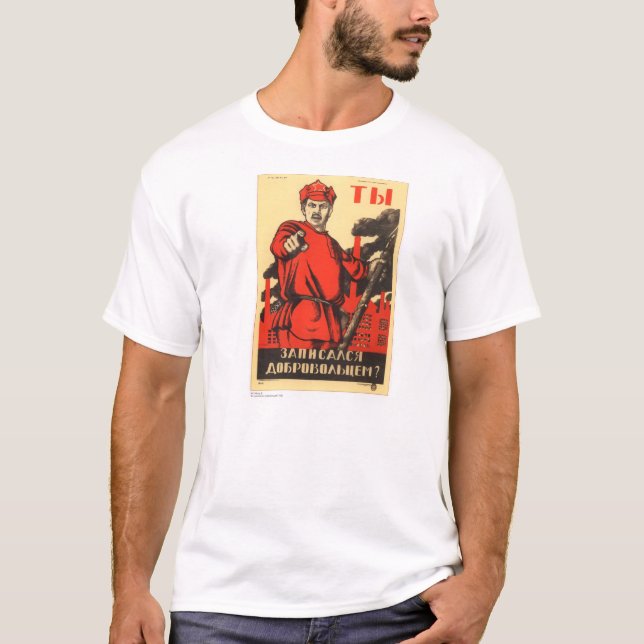 Camiseta Poster soviético da propaganda (Frente)