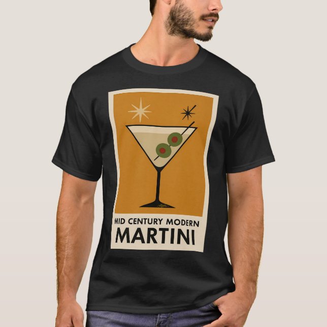 Camiseta Poster Style Mid Century Modern Martini (Frente)