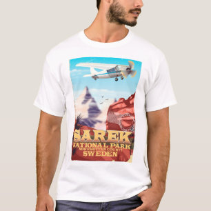 Camiseta Poster Suecia de viagens vintage do Parque Naciona