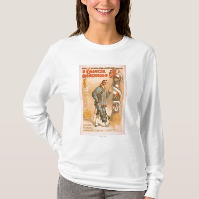 Camiseta "Poster teatral do jogo de uma lua de mel chinesa" (Frente)