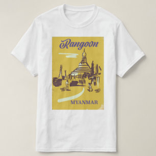 Camiseta poster viagens vintage de Rangum