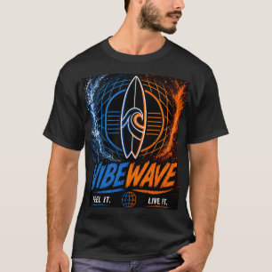 Camiseta Pôster Vibe Wave Neon Surf – Estética Retro Synthw