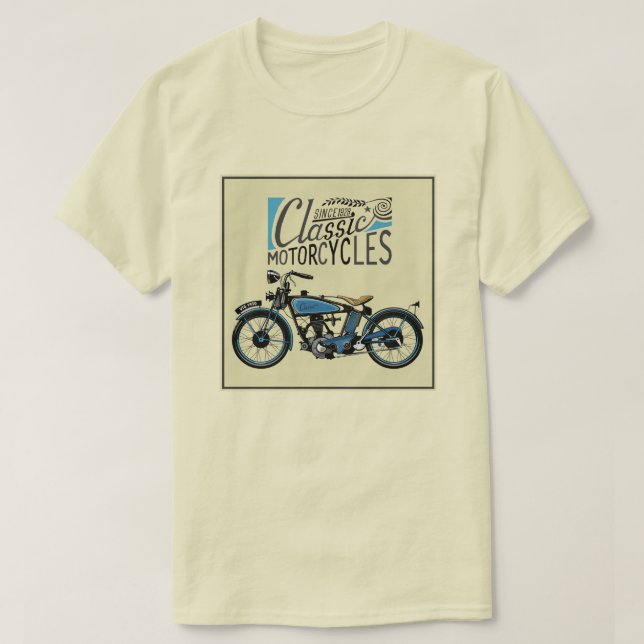 Camiseta poster vintage clássico da motocicleta (Frente do Design)