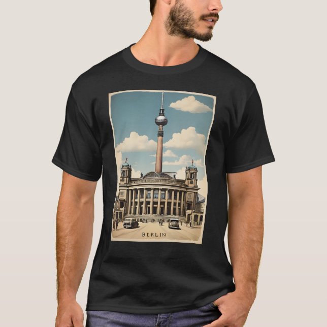 Camiseta Poster vintage de Berlim (Frente)