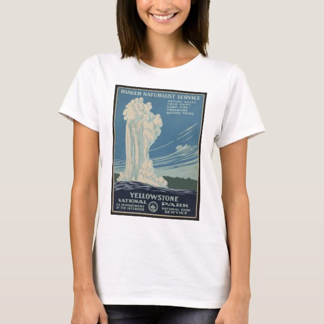 Camiseta Poster vintage de Parque Justo de Yellowstone (Frente)