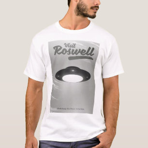 Camiseta Poster vintage do UFO de Roswell da visita