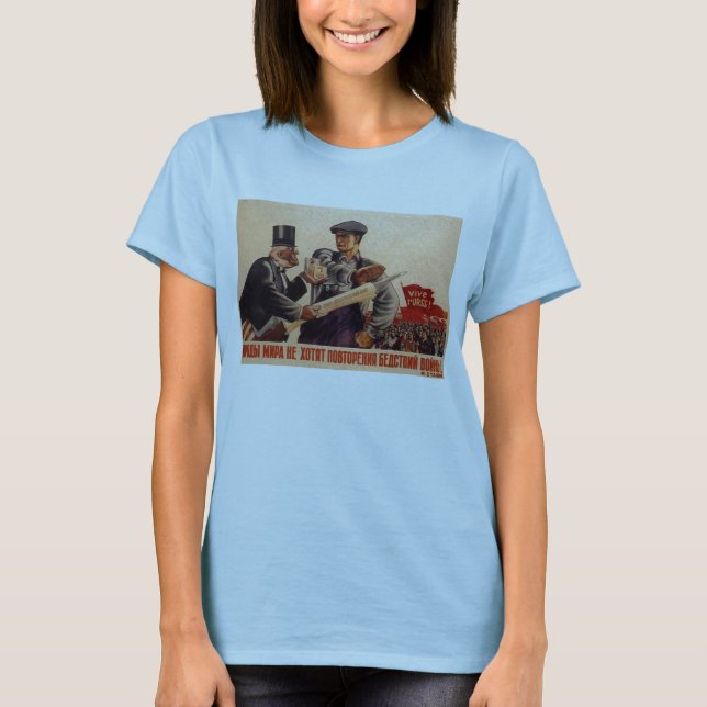 Camiseta Posters da propaganda de União Soviética da guerra (Frente)