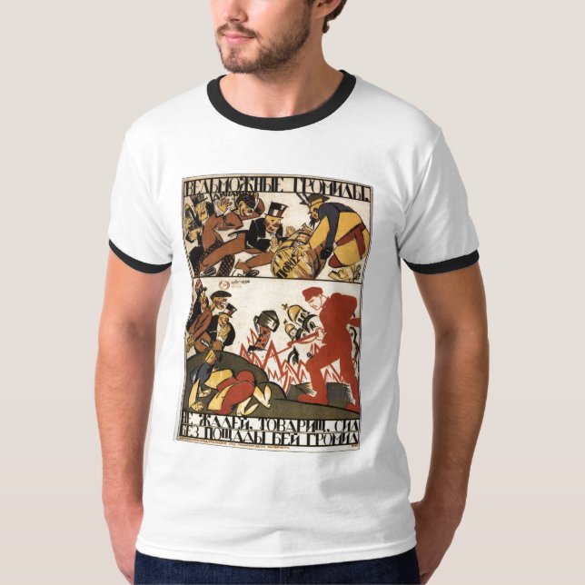 Camiseta Posters da propaganda de União Soviética da guerra (Frente)