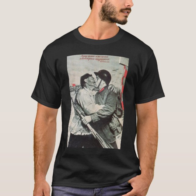 Camiseta Posters da propaganda de União Soviética da guerra (Frente)