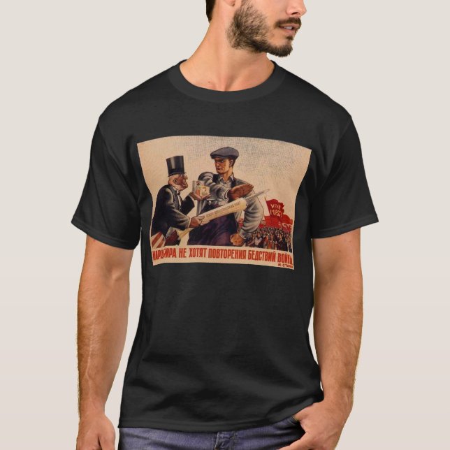 Camiseta Posters da propaganda de União Soviética da guerra (Frente)