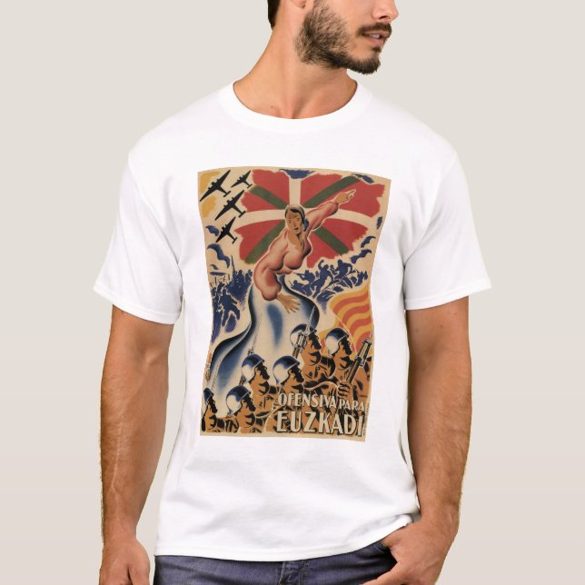 Camiseta Posters ofensivo do _Propaganda de Euzkadi (1937) (Frente)