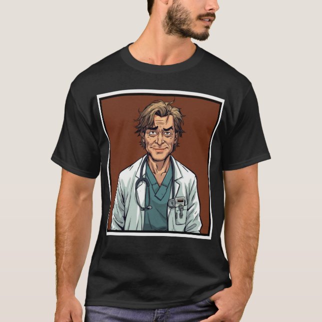 Camiseta Postgraduate MD doctor program survivor cartoon (Frente)