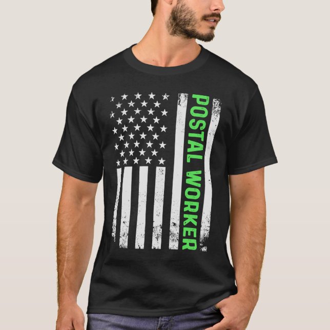 Camiseta Postman American Distante Flag Mailman US Postal (Frente)
