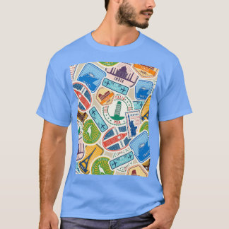 Camiseta Postmarks do Gráfico de Todos os Locais