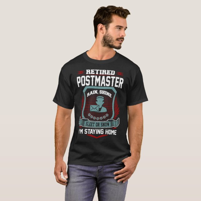 Camiseta Postmaster aposentado que permanece a (Frente Completa)