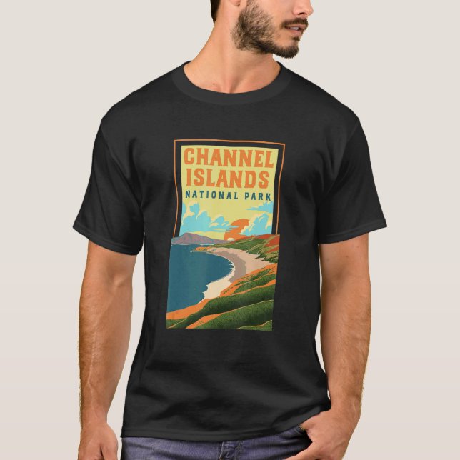 Camiseta Posto de Parques Nacionais WPA do Channel Islands  (Frente)