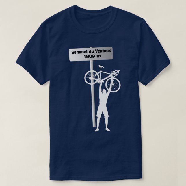 Camiseta Posto de Sinal de Desafio do Ciclo de Ventoux Mont (Frente do Design)